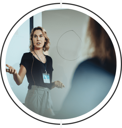 Professional recruiter presenting a talent strategy