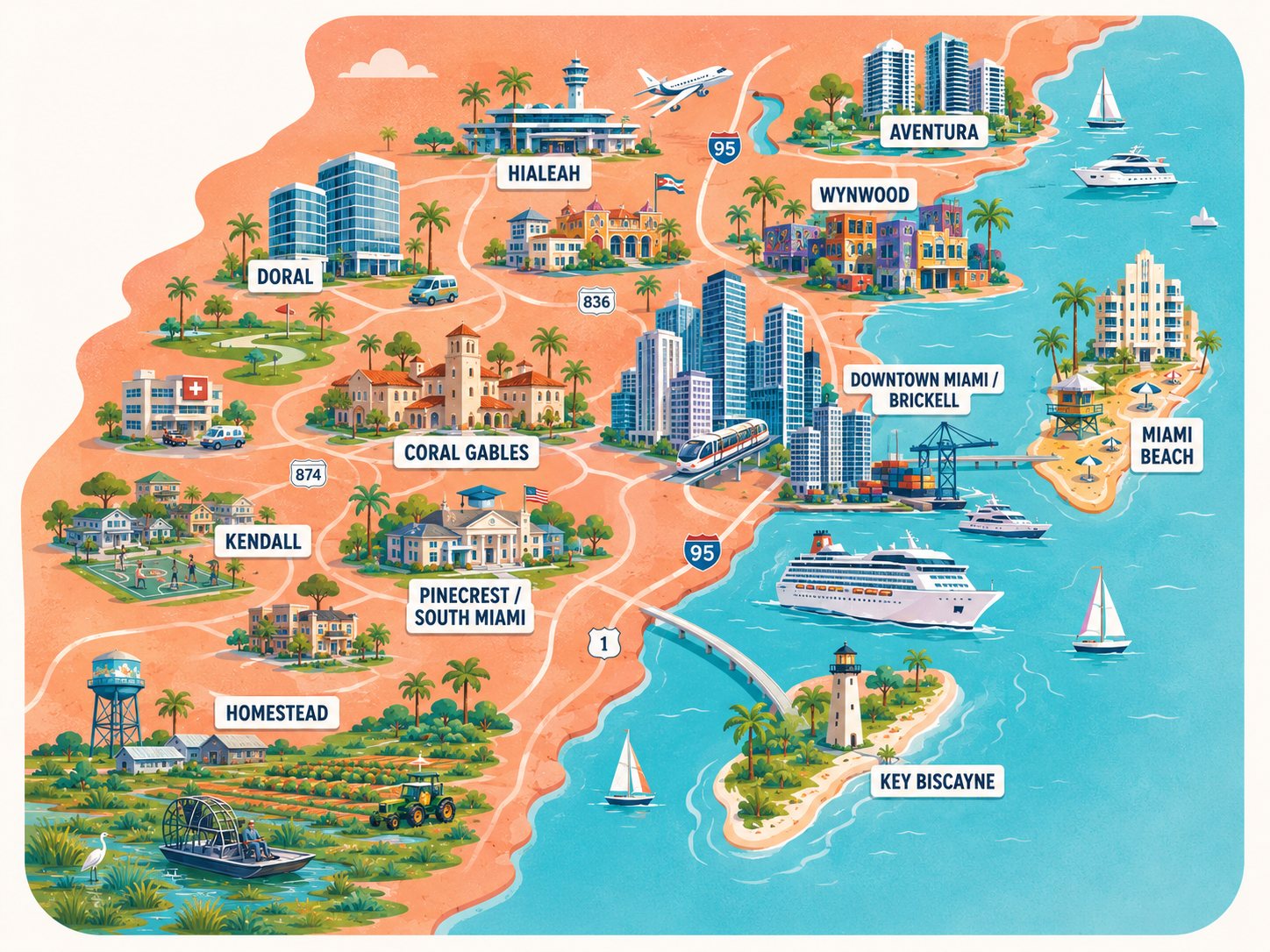 map of miami